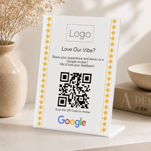 モダンロゴ 5つ星評価 GoogleレビューQRコード 台座サイン
