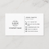 モダンロパーソナライズされたゴミニマルなソーシャルメディア 名刺 (裏面)