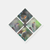 モダンロビンの写真4枚モノグラムの スタンダードカクテルナプキン (角)