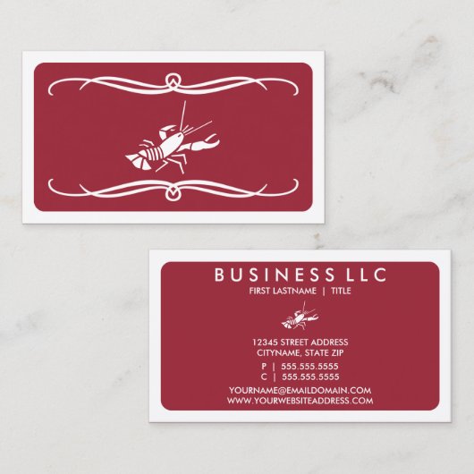 モダンロブスター(色のカスタマイズ) 名刺 (正面/裏面)