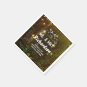 モダンロマンチックなエンチャント結婚森 スタンダードカクテルナプキン (角)