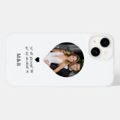 モダンロマンチックハートモノグラムフォトギフト Case-Mate iPhoneケース (裏面 (横))