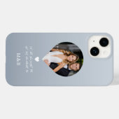 モダンロマンチックハートモノグラムフォト座標デザイン Case-Mate iPhoneケース (裏面 (横))