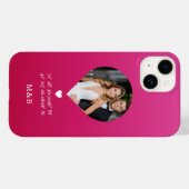 モダンロマンチックハートモノグラムフォト座標デザイン Case-Mate iPhoneケース (裏面 (横))