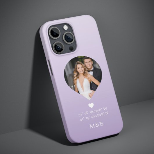 モダンロマンチックハートモノグラムフォト座標デザイン Case-Mate iPhoneケース