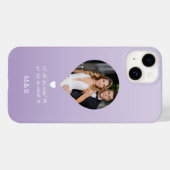 モダンロマンチックハートモノグラムフォト座標デザイン Case-Mate iPhoneケース (裏面 (横))