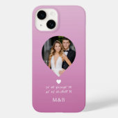 モダンロマンチックハートモノグラムフォト座標デザイン Case-Mate iPhoneケース (裏面)
