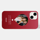 モダンロマンチックハート座標モノグラム写真 Case-Mate iPhoneケース (裏面 (横))