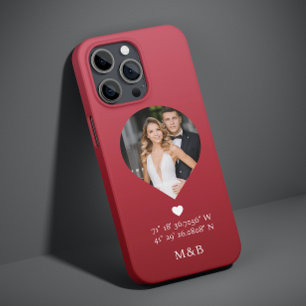 モダンロマンチックハート座標モノグラム写真 Case-Mate iPhone 14ケース