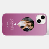 モダンロマンチックハート座標モノグラム写真 Case-Mate iPhoneケース (裏面 (横))