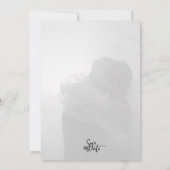 モダンロマンティックなモノクロ写真の結婚式 招待状 (裏面)