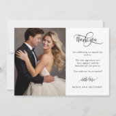モダンロマンティックな結婚式の写真サンクスカード サンキューカード (正面)