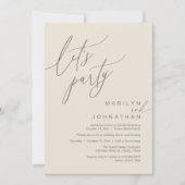 モダンロマンティックな結婚披露宴 Let's Party 招待状 (正面)