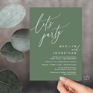 モダンロマンティックな結婚披露宴 Let's Party 招待状