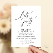 モダンロマンティックな結婚披露宴 Let's Party 招待状