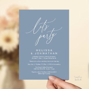 モダンロマンティックな結婚披露宴 Let's Party 招待状