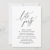 モダンロマンティックな結婚披露宴 Let's Party 招待状 (正面)