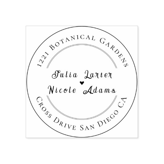 モダンロマンティックエレガントフラワーリースウェディング ラバースタンプ (インプリント)