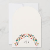 モダンロマンティックエレガントフラワーリースウェディング 招待状 (裏面)