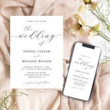 モダンロマンティックカリグラフィー ブラック＆ホワイトの結婚式