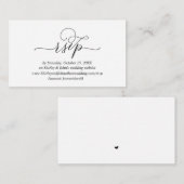 モダンロマンティック、ブラックスクリプト、オンラインウェブサイトの出欠確認 エンクロージャーカード (正面/裏面)