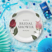 モダンローズのブライダルシャワー ペーパープレート (パーティー)