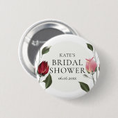 モダンローズのブライダルシャワー 缶バッジ (正面&裏面)