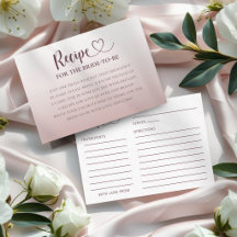 モダンローズゴールドのレシピカードセット 結婚式用封筒