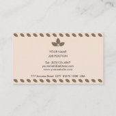 モダンローレ葉ルスタイリッシュオンベージュ 名刺 (裏面)