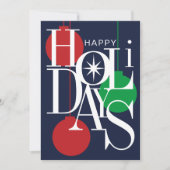 モダンロ企業のゴHappy Holidays Greeting Card シーズンカード (正面)