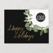 モダンロ企業のゴHappy Holidays No photo シーズンポストカード (正面)