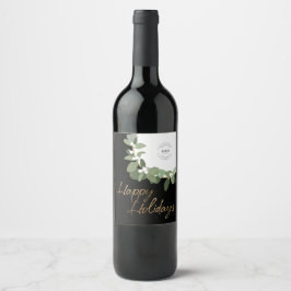 モダンロ企業のゴHappy Holidays No photo ワインラベル