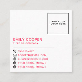 モダンロ千鳥格子のゴ追加白黒 スクエア名刺