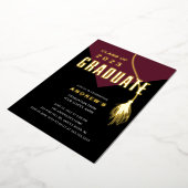 モダンワはっきりしたイン卒業キャップ 箔招待状 (回転した状態)