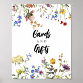 モダンワイルドフラワーシャワーカード&ギフトサイン ポスター (正面)