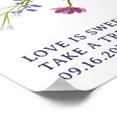 モダンワイルドフラワースクリプト1st birthday welcome ポスター (角)