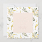 モダンワイルドフラワーピンクの女の子helloベビー誕生 案内状 (裏面)