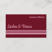 モダンワインレッドストライプピンクプロフェッショナルスタイリッシュ 名刺 (正面)