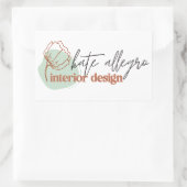 モダンワンラインフラワー抽象芸術会社のロゴ 長方形シール (バッグ)