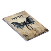 モダンヴィンテージこうもりリボン旧紙カスタム引用文 ノートブック (右側)