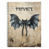 モダンヴィンテージこうもりリボン旧紙カスタム引用文 ノートブック (正面)