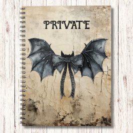 モダンヴィンテージこうもりリボン旧紙カスタム引用文 ノートブック