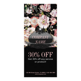 モダンヴィンテージエレガントボヘミア黒フローラ ラックカード