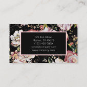 モダンヴィンテージエレガントボヘミア黒フローラ 名刺 (裏面)