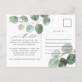 モダンヴィンテージエレガント写真のスクリプト 案内ポストカード (裏面)