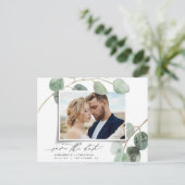 モダンヴィンテージエレガント写真のスクリプト 案内ポストカード (スタンド正面)