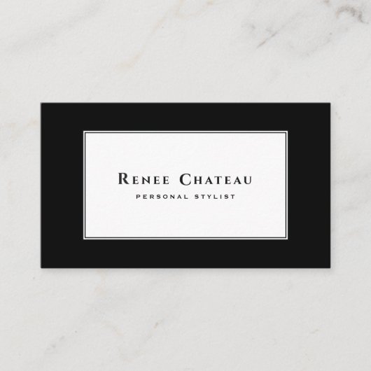 モダンヴィンテージエレガント白黒プロフェッショナル 名刺 (正面)