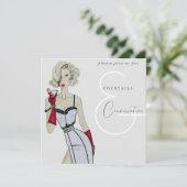 モダンヴィンテージカクテルと会話パーティー 招待状 (スタンド正面)