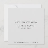 モダンヴィンテージカクテルと会話パーティー 招待状 (裏面)