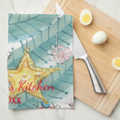 モダンヴィンテージカスタムクリスマスツリーオーナメント日 キッチンタオル (四つ折り)